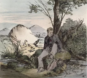 El Exilio, ilustración de un poema de Pierre Jean de Beranger (1780-c.1857) grabado por Bernard